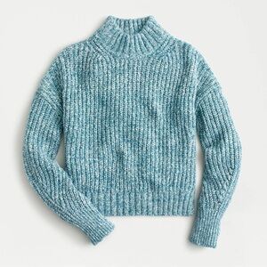 J. Crew Marled Donegal Mockneck Blue Sweater